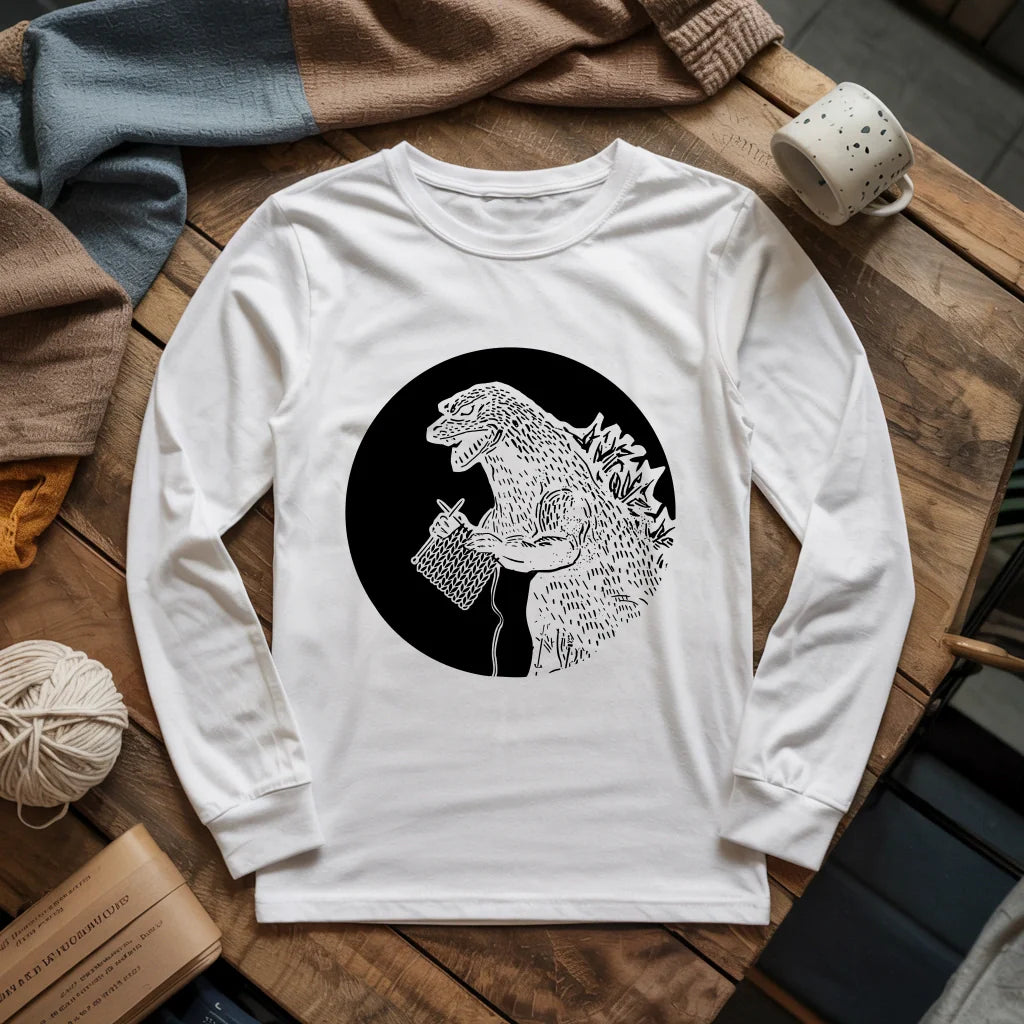 white KnitzillaLongSleeveT shirt