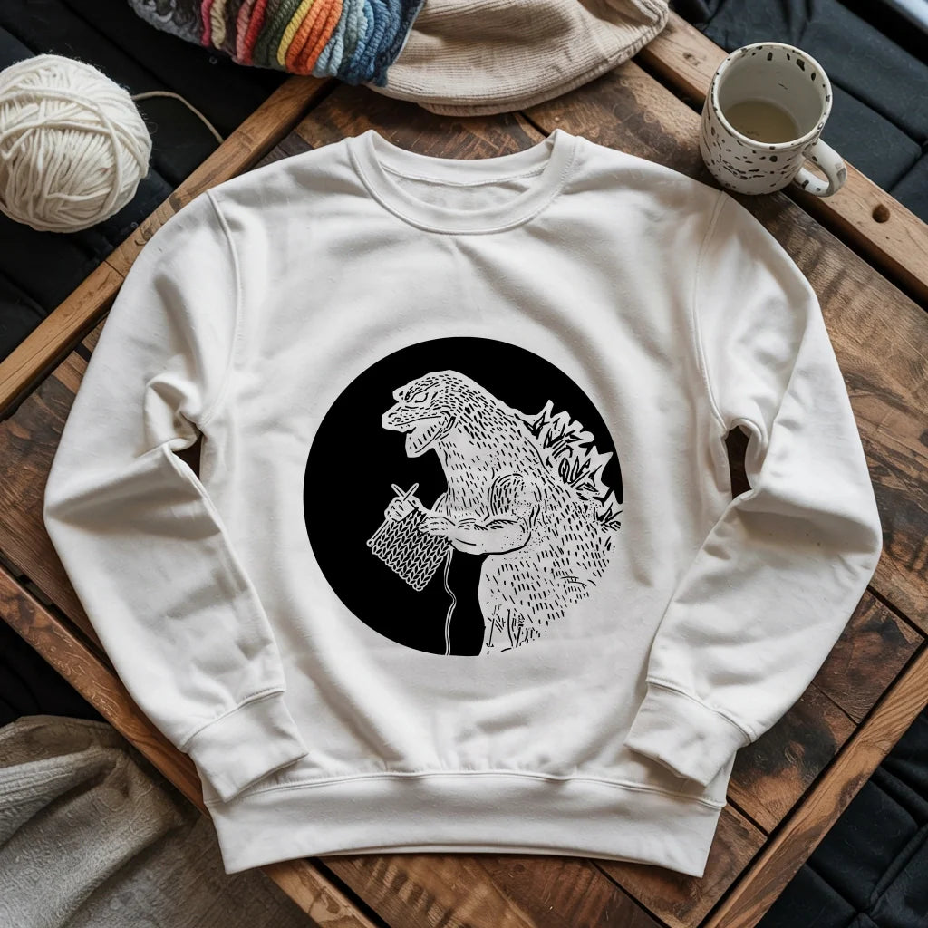 white KnitzillaSweatshirt