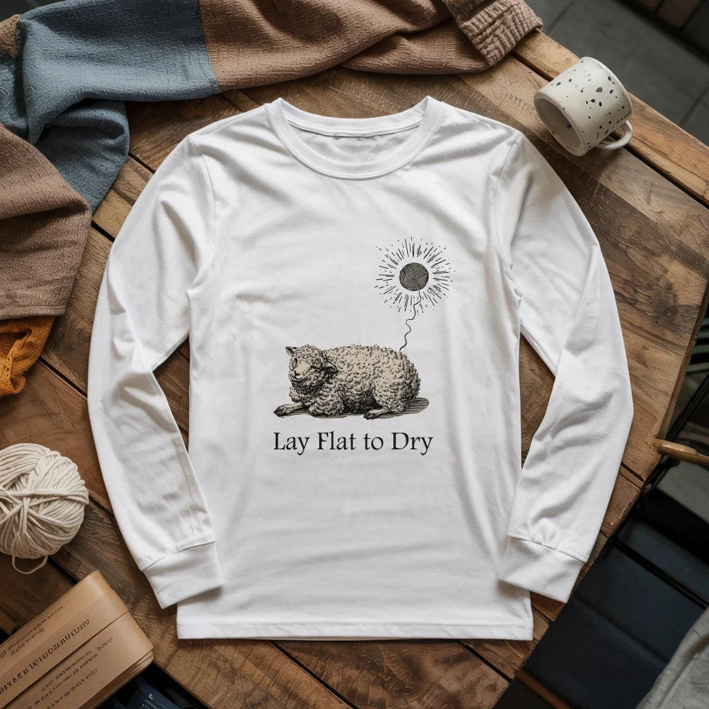 white LayFlatLongSleeveT shirt