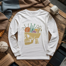 white MurderYarnLongSleeveT shirt