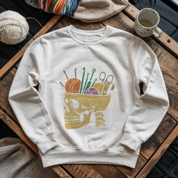 white MurderYarnSweatshirt