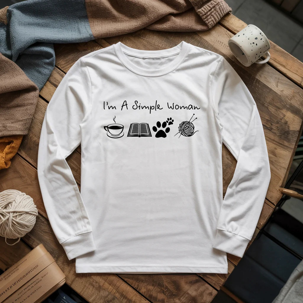 white SimpleWomanLongSleeveT shirt