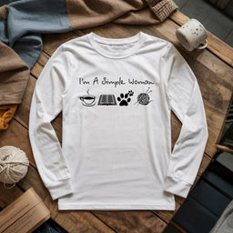 white SimpleWomanLongSleeveT shirt