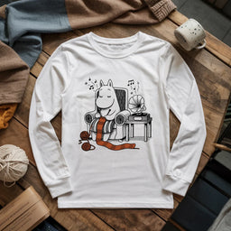 white TheGentleHippoKnitterLongSleeveT shirt