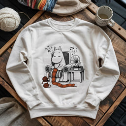 white TheGentleHippoKnitterSweatshirt