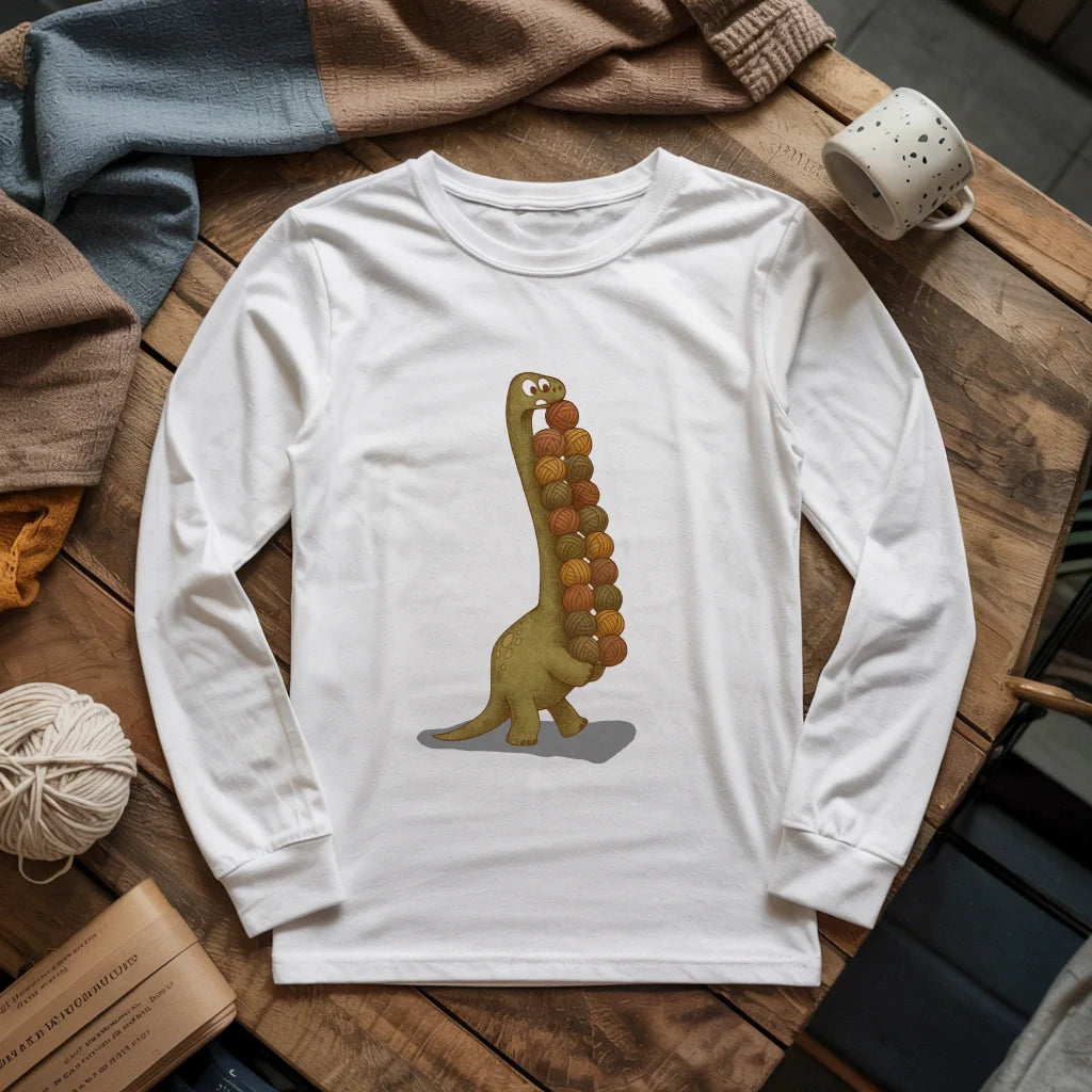 white YarnosaurusRexLongSleeveT shirt