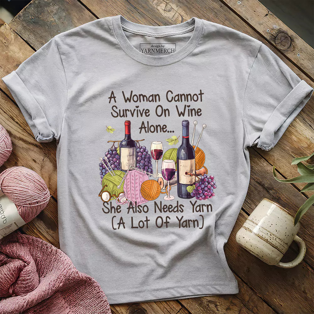 wine and yarn lover athletic heather