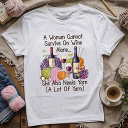 wine and yarn lover white