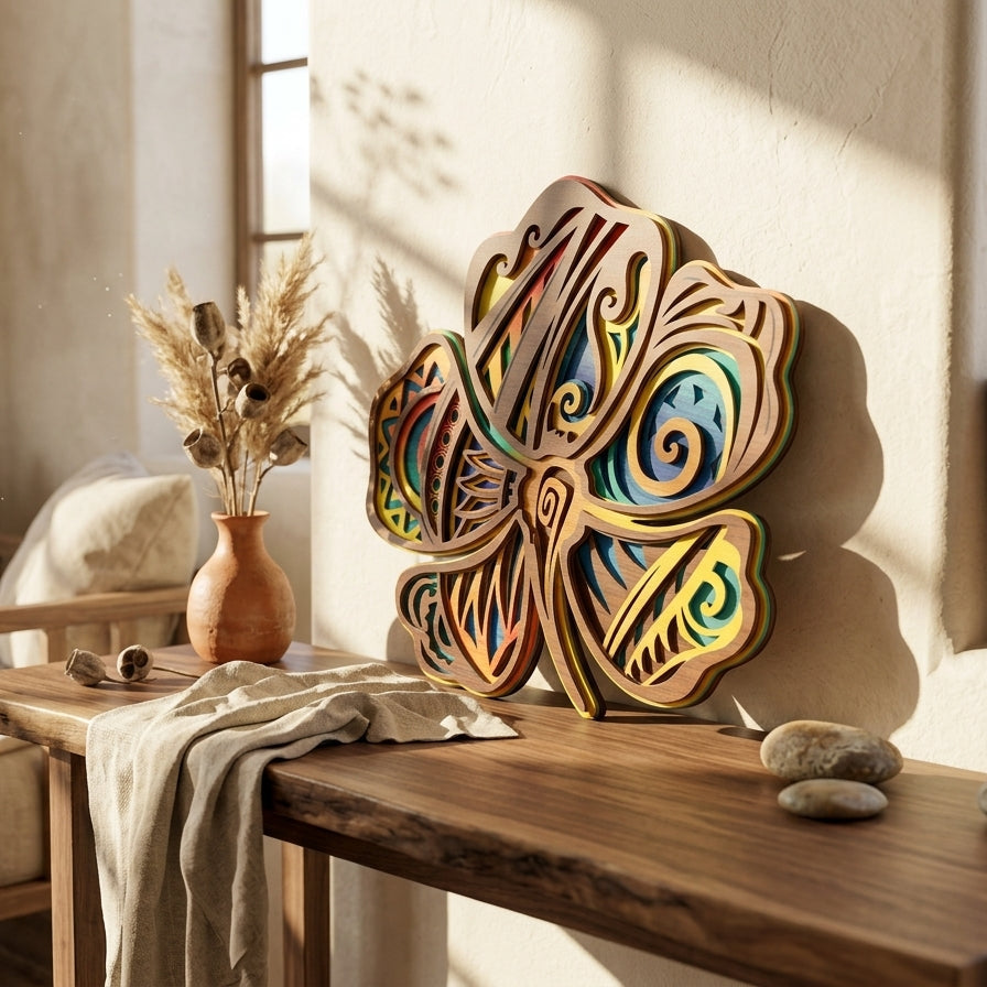 wooden shamrock wall art lifestyle