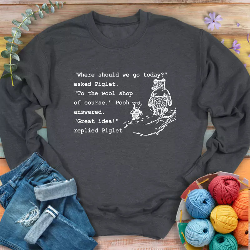 wool shop sweatshirt dark heather