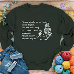 wool shop sweatshirt forest green