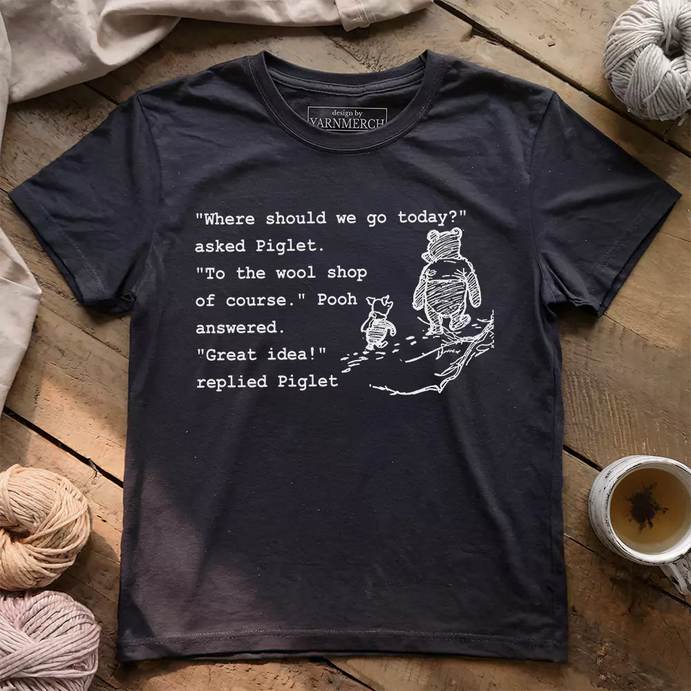wool shop t shirt dark grey heather
