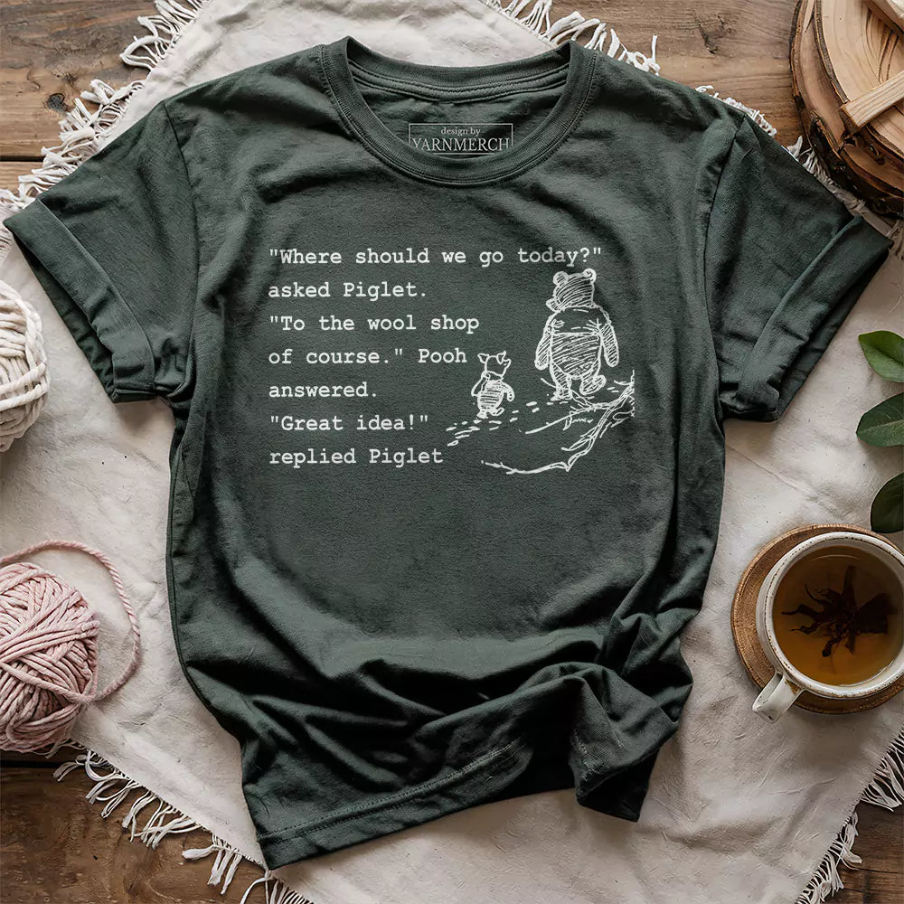 wool shop t shirt forest