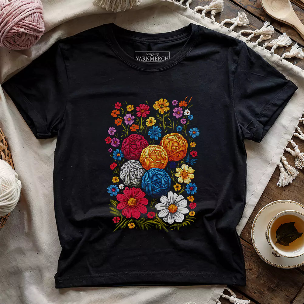 yarn bloom t shirt black