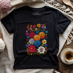yarn bloom t shirt black