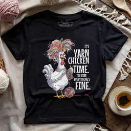 yarn chicken time t shirt black