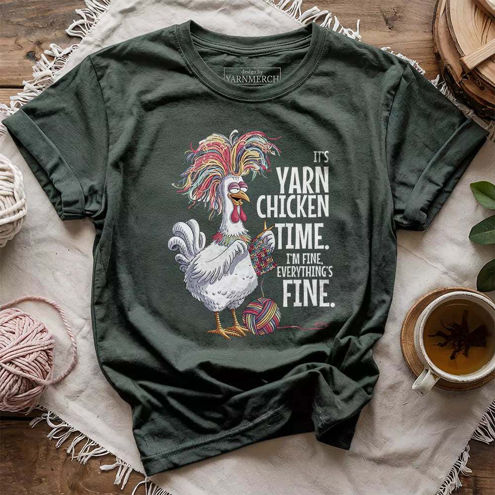 yarn chicken time t shirt forest