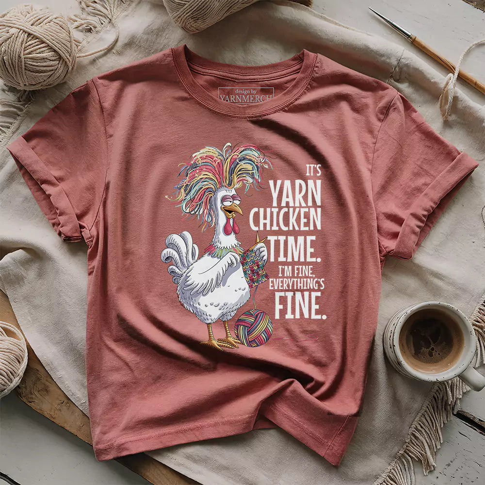 yarn chicken time t shirt heather mauve