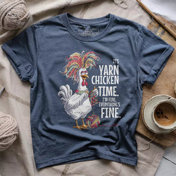 yarn chicken time t shirt heather navy