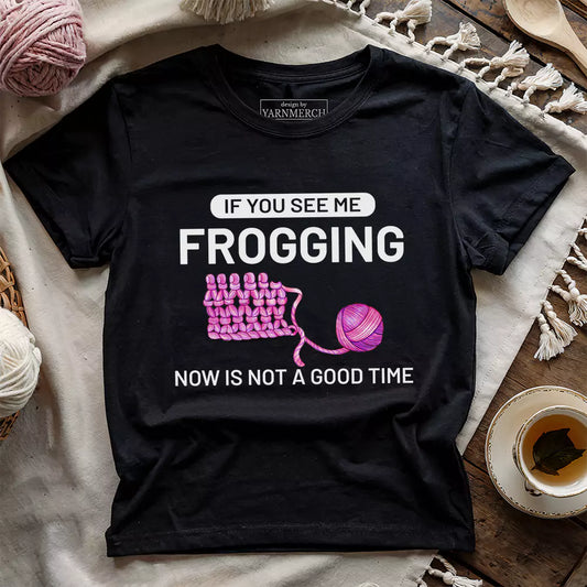 yarn frogging t shirt black