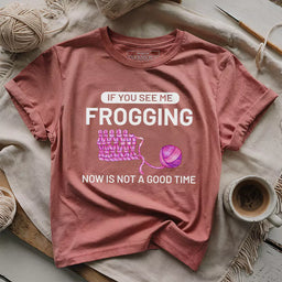 yarn frogging t shirt heather mauve