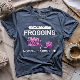 yarn frogging t shirt heather navy