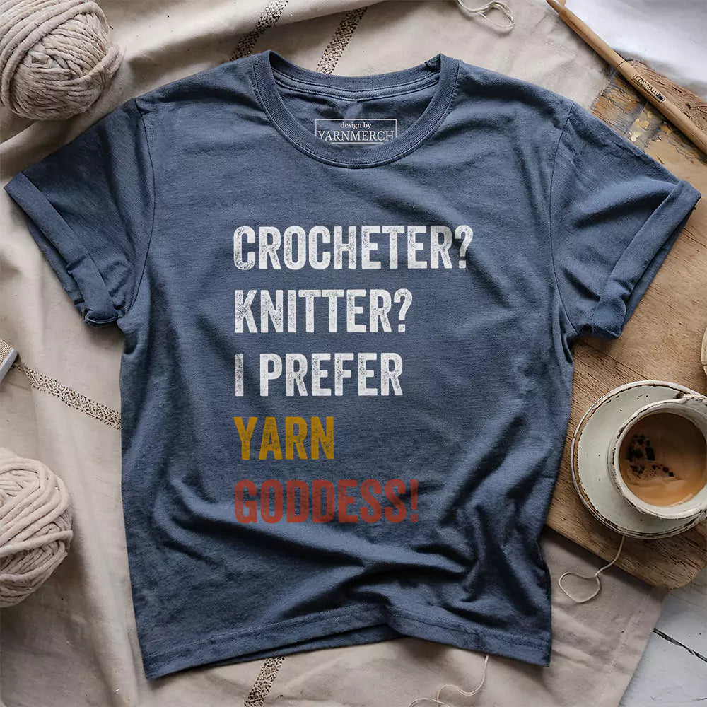 yarn goddess t shirt heather navy