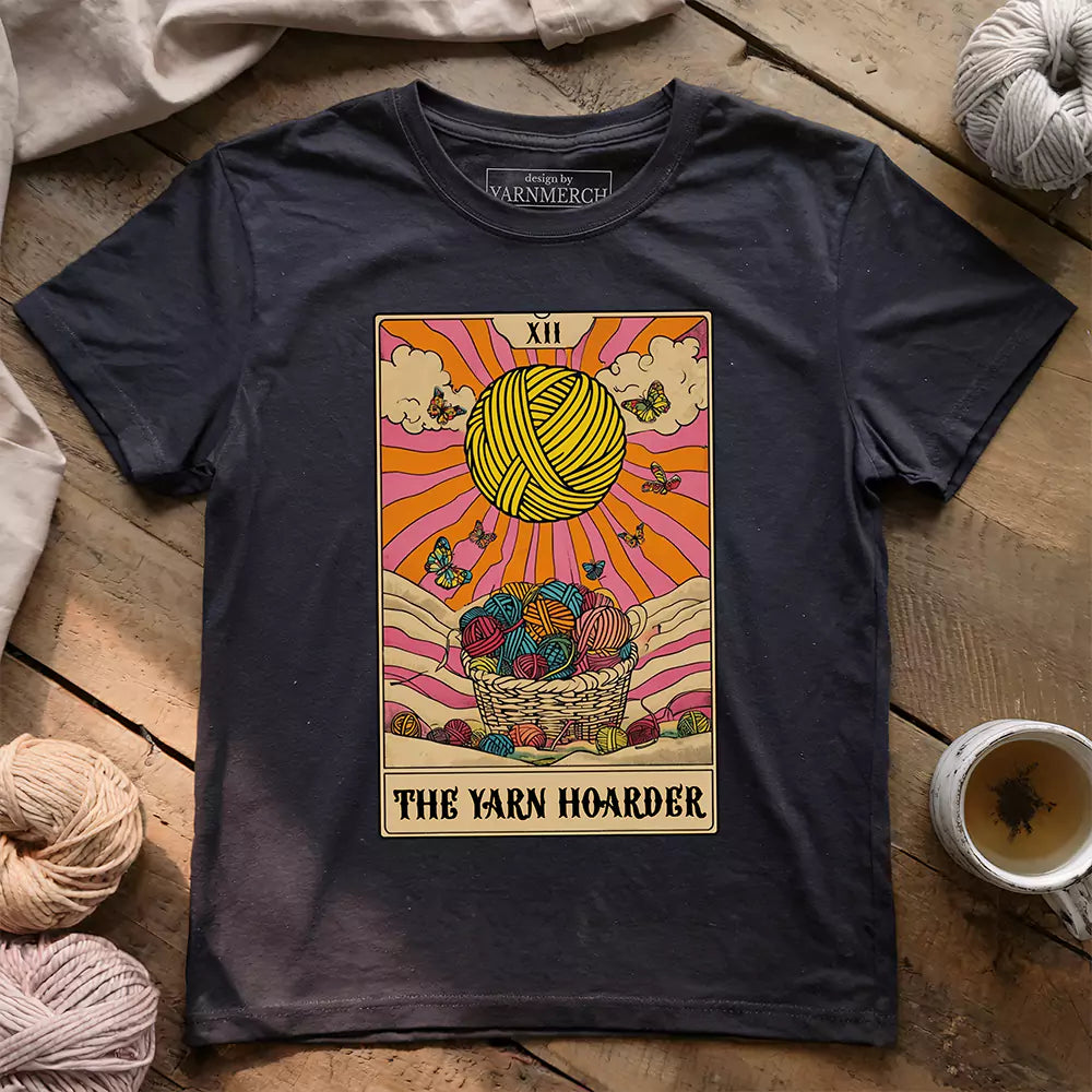 yarn hoarder tarot t shirt dark grey heather