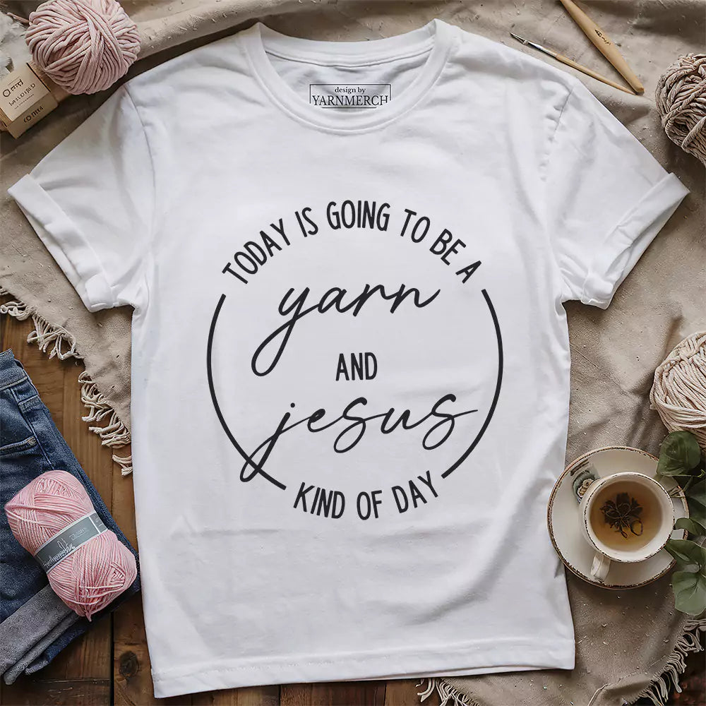 yarn jesus t shirt white