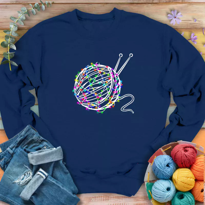 yarn lights sweatshirt navy