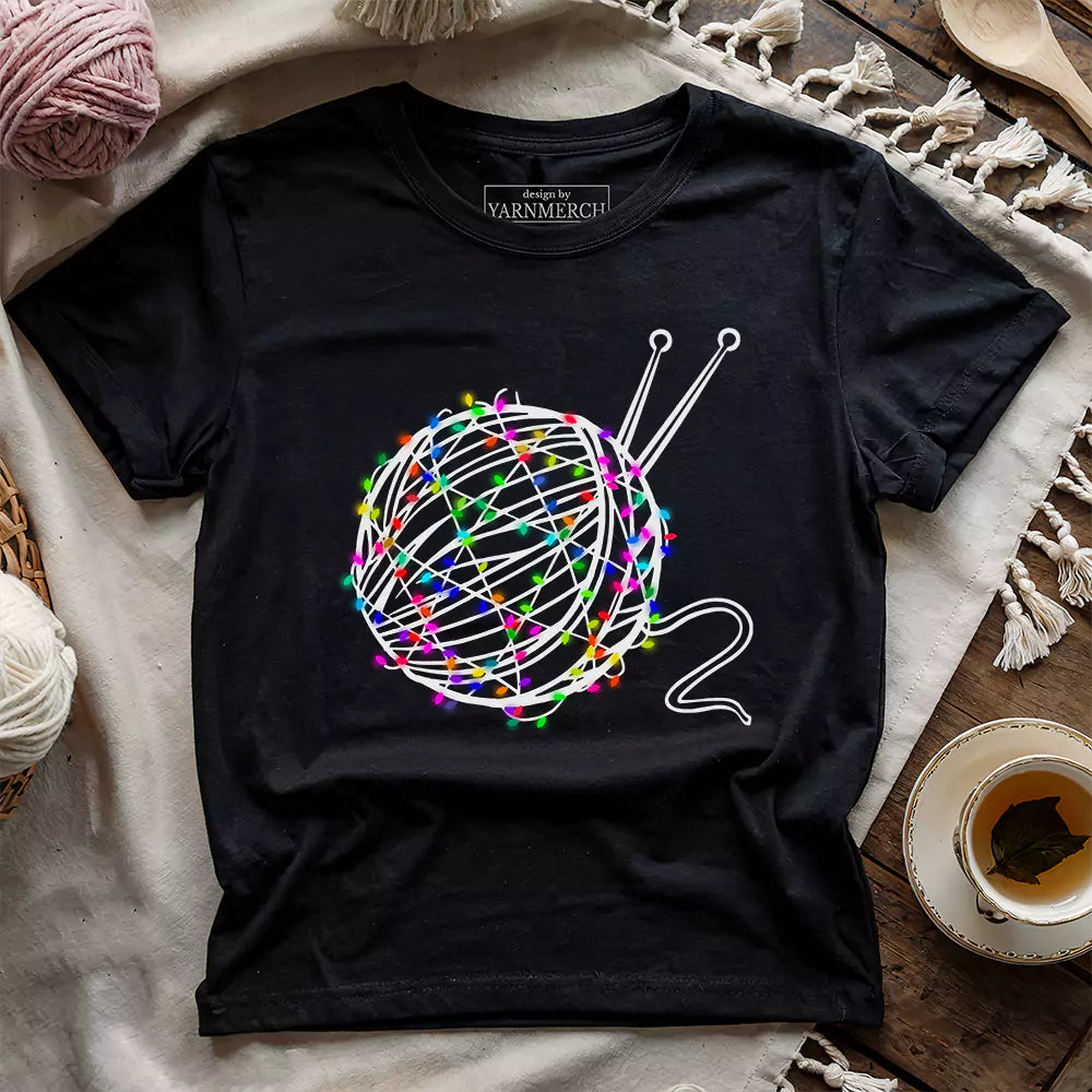yarn lights t shirt black