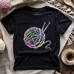 yarn lights t shirt black
