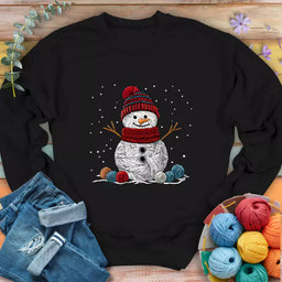 yarn snowman sweatshirt black