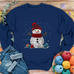 yarn snowman sweatshirt navy