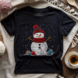 yarn snowman t shirt black