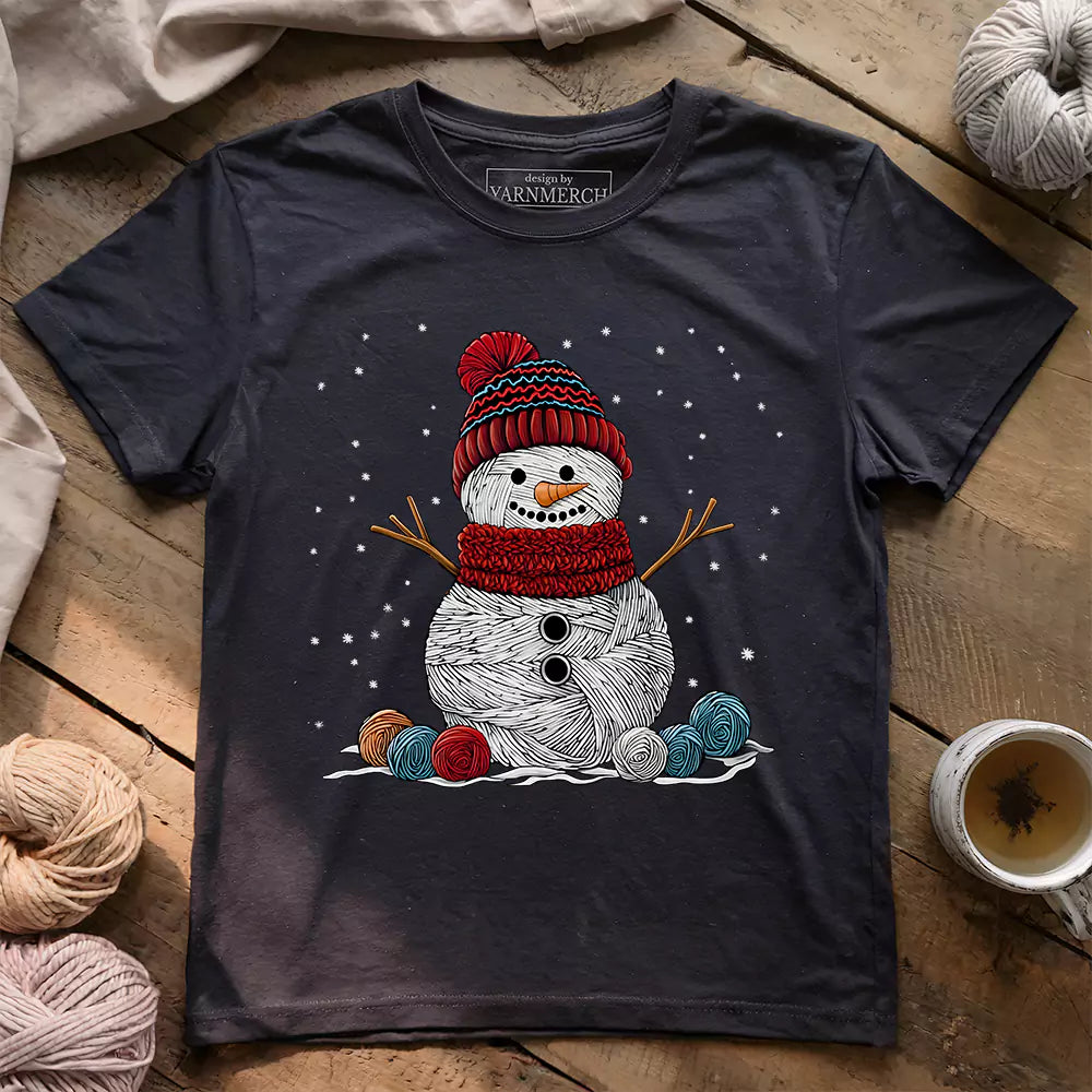 yarn snowman t shirt dark grey heather