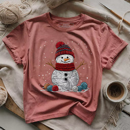 yarn snowman t shirt heather mauve