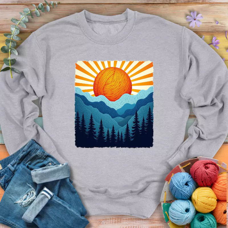 yarn sun sweatshirt sport grey