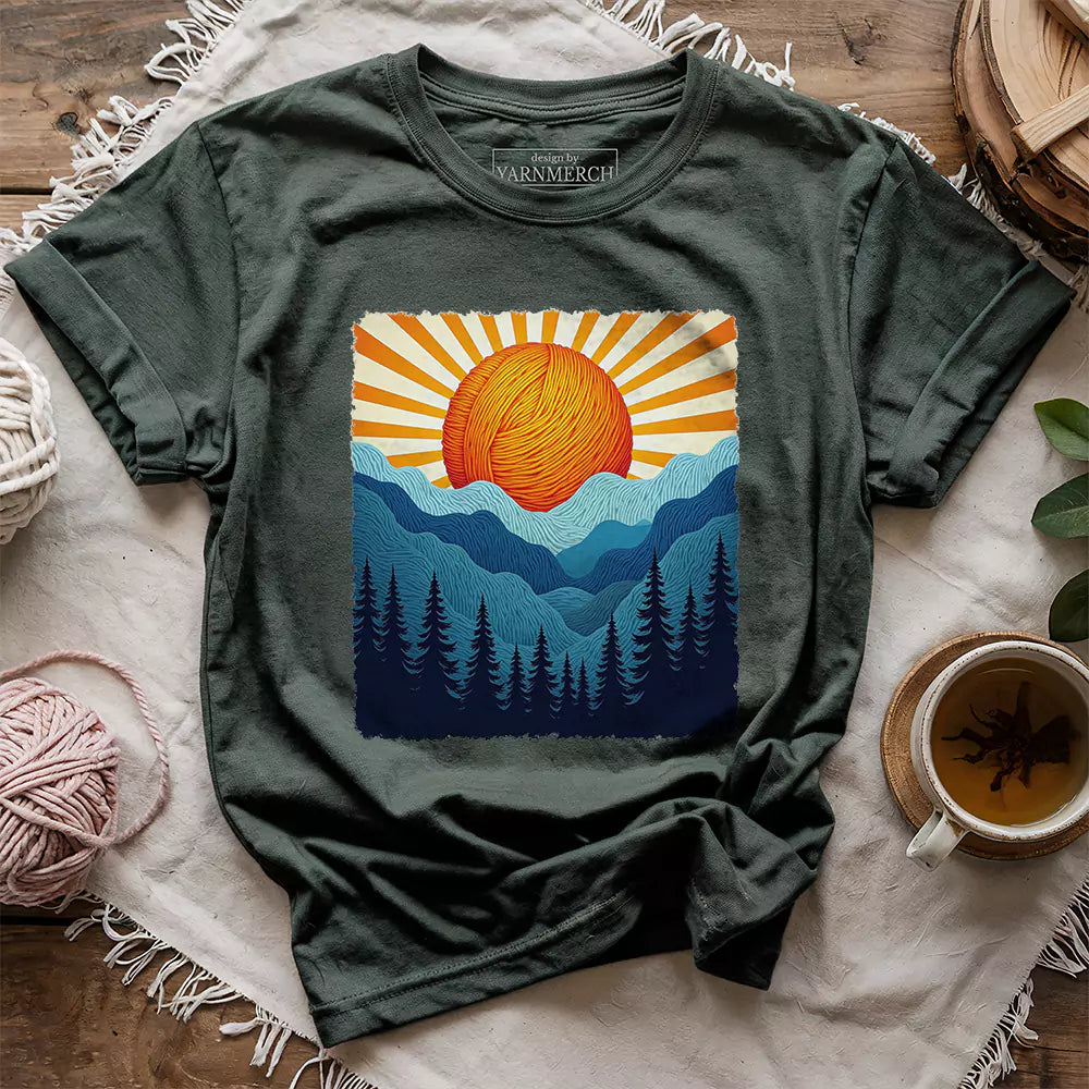 yarn sun t shirt forest