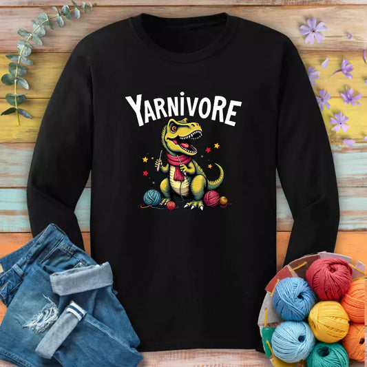 yarnivore crocheter long sleeve black