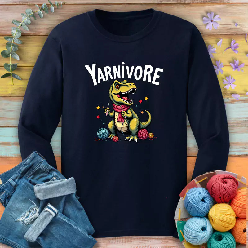 yarnivore crocheter long sleeve navy