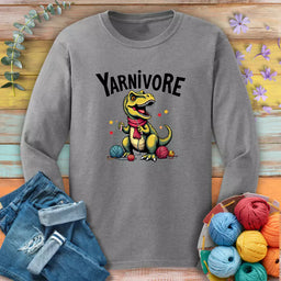 yarnivore crocheter long sleeve sport grey