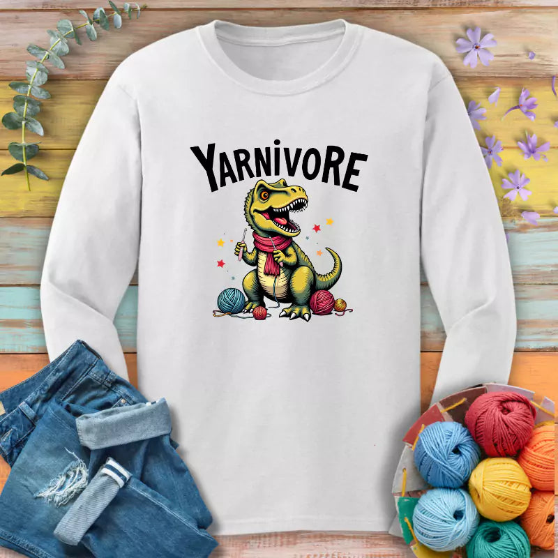 yarnivore crocheter long sleeve white