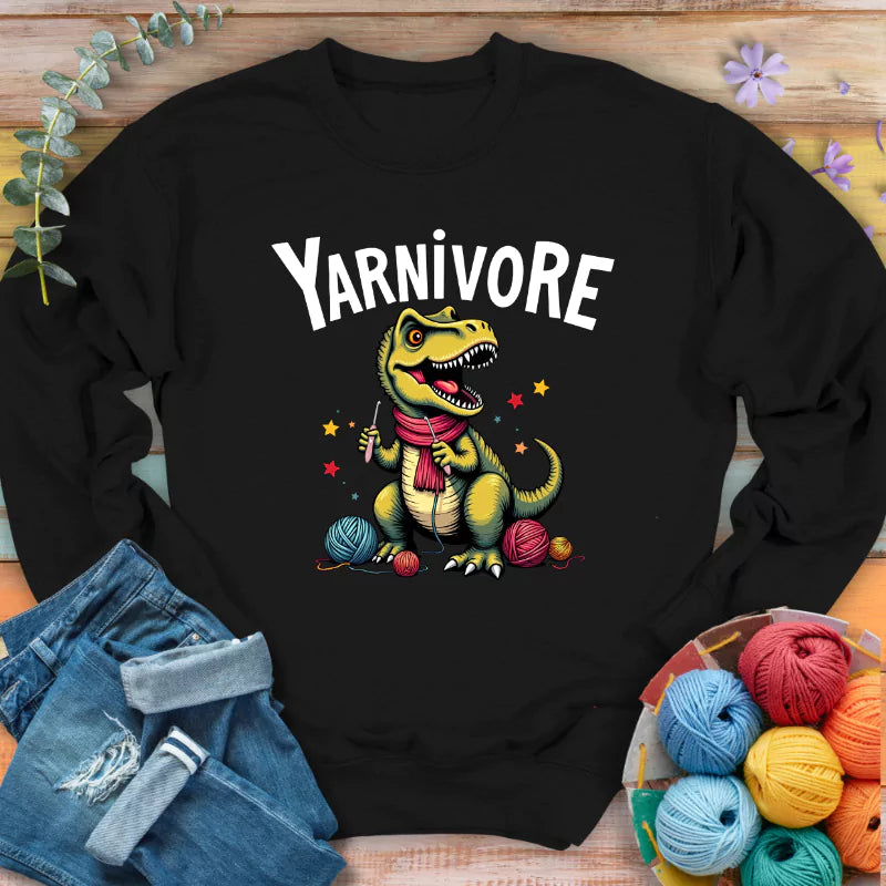 yarnivore crocheter sweatshirt black
