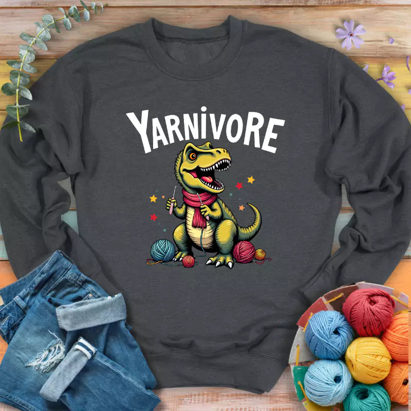 yarnivore crocheter sweatshirt dark heather