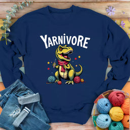 yarnivore crocheter sweatshirt navy
