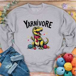 yarnivore crocheter sweatshirt sports grey