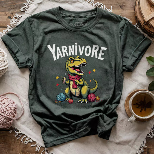 yarnivore crocheter t shirt forest