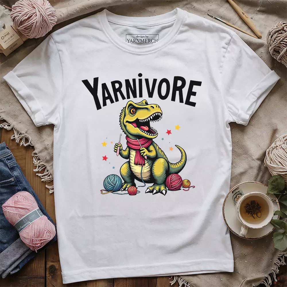 yarnivore crocheter t shirt white