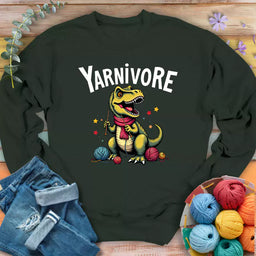 yarnivore knitter sweatshirt forest green